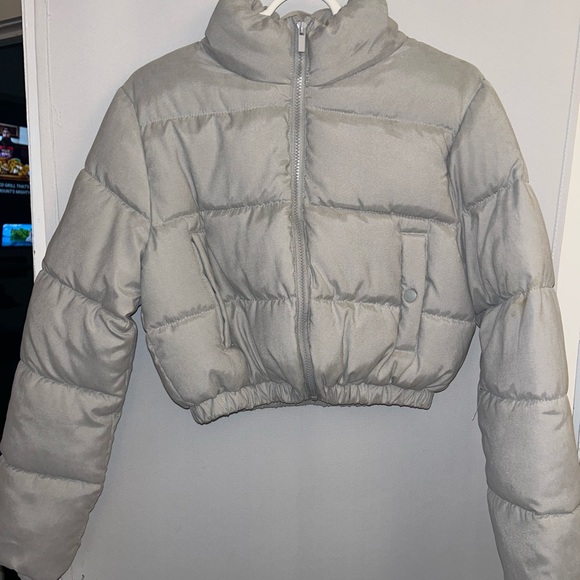 Pretty little thing grey cropped bomber jacket - Picture 2 of 3